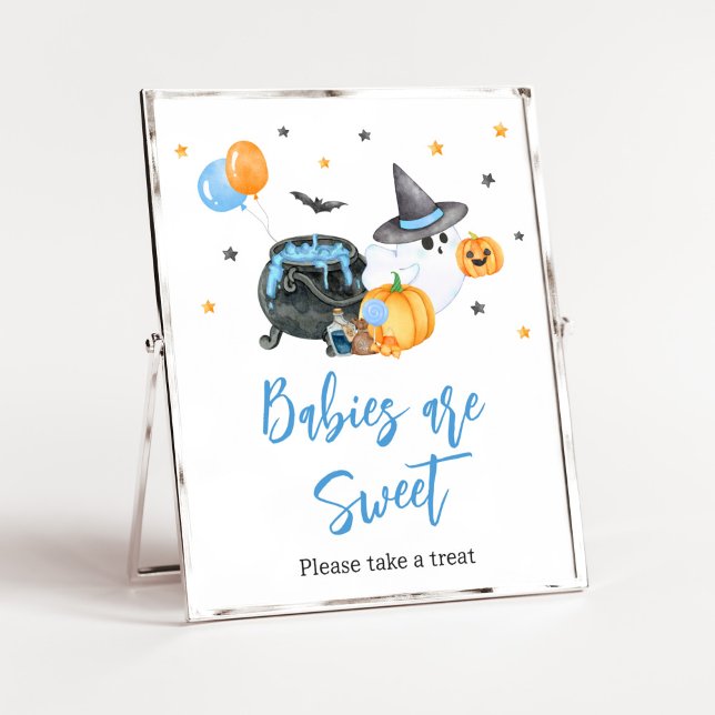 Boy Little Boo Ghost Baby Shower Babies are Sweet Poster (Ghost Halloween Baby Shower
Babies are Sweet Sign)