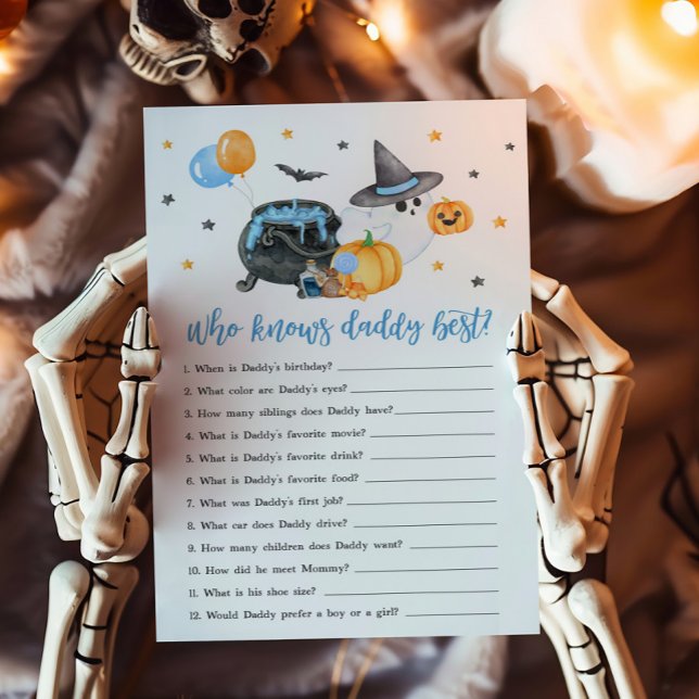 Boy Little Boo Ghost Who knows Daddy Best Game (Ghost Halloween Baby Shower Who knows Daddy Best Game)