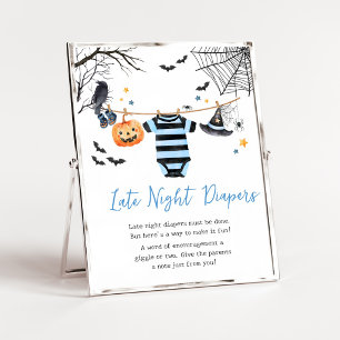 Boy Little Boo Halloween Late Night Diapers Sign