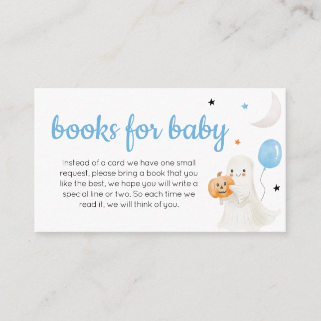 Boy Little Boo is Almost Due Books for Baby Enclosure Card (Front)