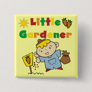 Boy Little Gardener Tshirts and Gifts 2 Inch Square Button