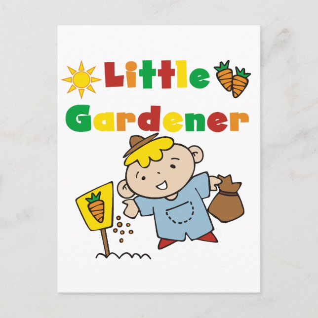 Boy Little Gardener Tshirts and Gifts Postcard (Front)