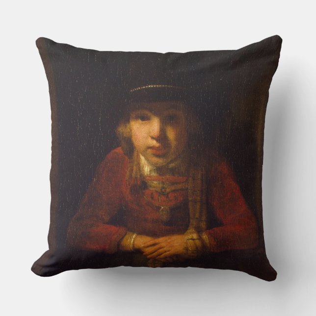 Boy Looking through the Window, c.1647 Throw Pillow (Front)