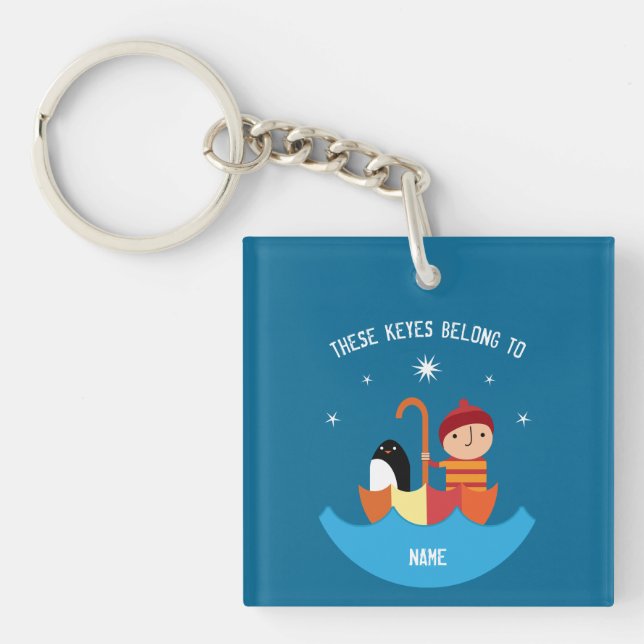 Boy Lost And Found Friendship Metal Lunchbox Keych Keychain (Front)