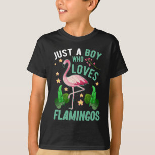 Boy Loves Flamingos Kawaii Flamingo T-Shirt