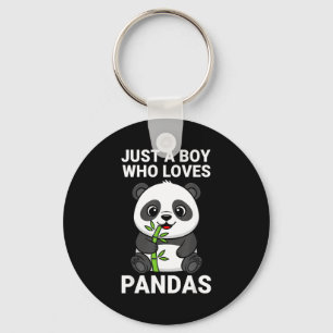 Boy Loves Pandas Keychain