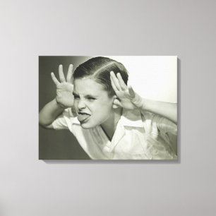 Boy Making Face Canvas Print