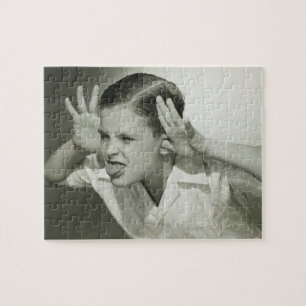Boy Making Face Jigsaw Puzzle