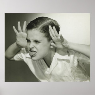Boy Making Face Poster