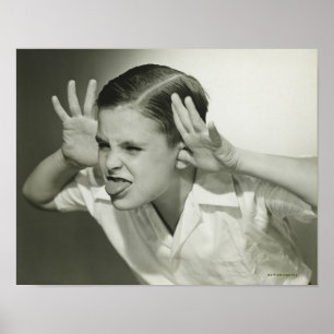 Boy Making Face Poster