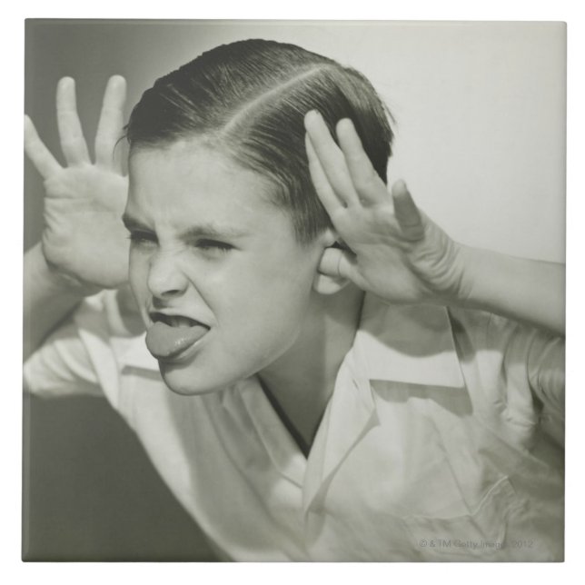 Boy Making Face Tile (Front)