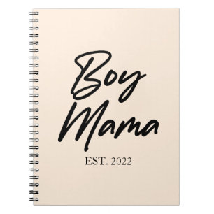 Boy Mama Custom Est. Year Minimal Mom Mother Mommy Notebook