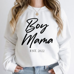 Boy Mama Custom Est. Year Minimal Mom Mother Mommy Sweatshirt