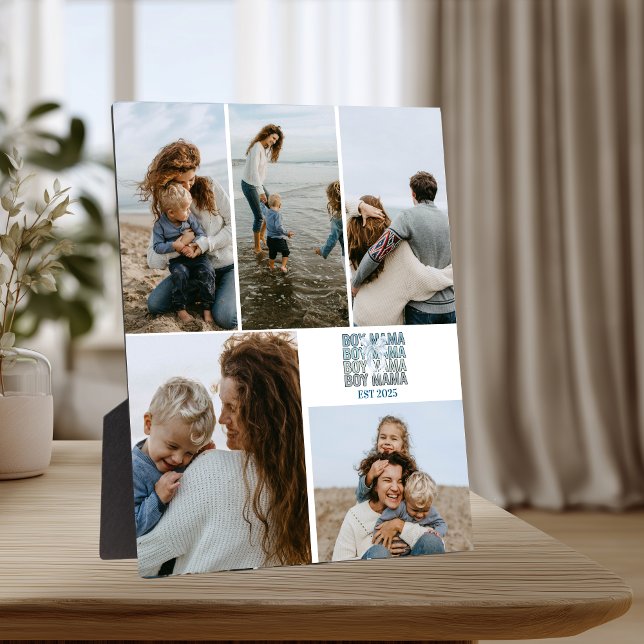 Boy Mama Custom Photo Collage Plaque (Creator Uploaded)