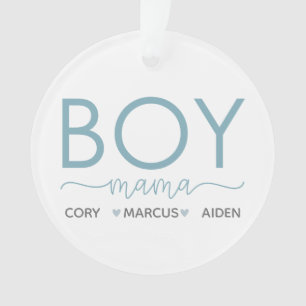 Boy Mama Personalized With Son's Names Ornament