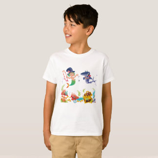 Boy Mermaid - Merman and Pet Shark T-Shirt