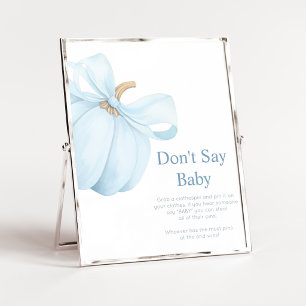 Boy Minimalist Little Pumpkin Don't Say Baby Sign