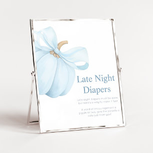 Boy Minimalist Little Pumpkin Late Night Diapers Poster