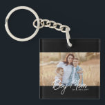 Boy Mom Established Photo  Keychain<br><div class="desc">Boy Mom Established Photo Gift - Minimal Elegant Black Script Mom Typography - Add your photo custom "Est" established year date when your first child was born. Add additional years for each child.. Switch out "mom" for how you call your mum,  or mama.</div>