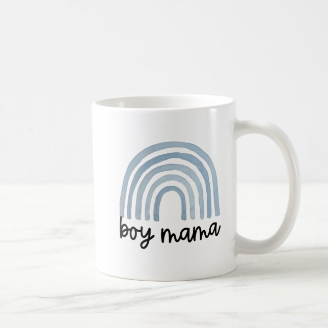 Boy Mom Rainbow Coffee Mug, Boy Mom Mug, Boy Mama Coffee Mug (Right)