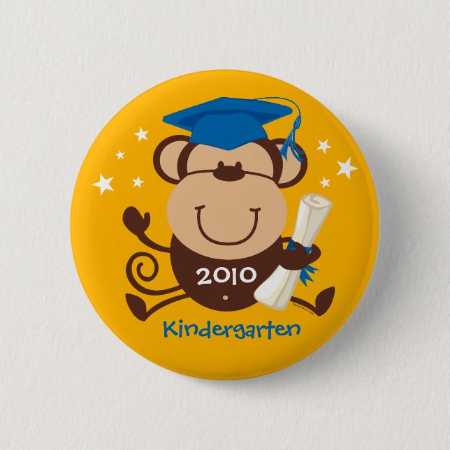 Boy Monkey Graduate Custom 2 Inch Round Button (Front)