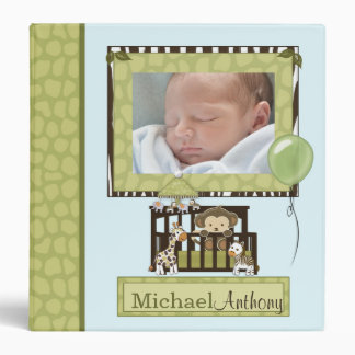 Boy MONKEY Jungle Safari Crib 1.5in Baby Album #2 Binder