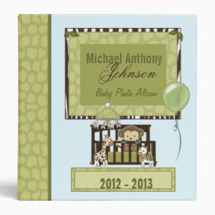 Boy MONKEY Jungle Safari Crib 1.5in Baby Album #3 Binder