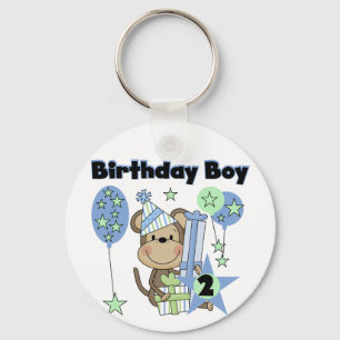 Boy Monkey With Gifts 2nd Birthday Tshirts Keychain