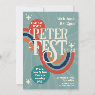 boy music festival first birthday invitation