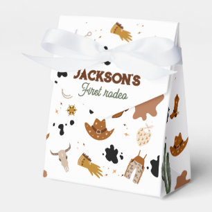 Boy My First Rodeo Cowboy 1st Birthday Favor Box