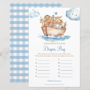 Boy Noah's Ark Baby Shower What's in Diaper Bag