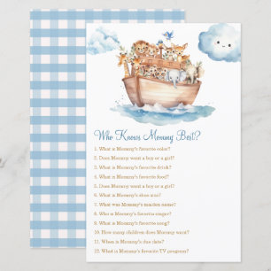 Boy Noah's Ark Baby Shower Who Know Mommy Best