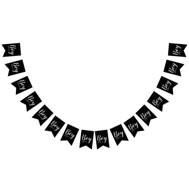 Boy of the Sixties 1960s Typography Black White Bunting Flags (All)