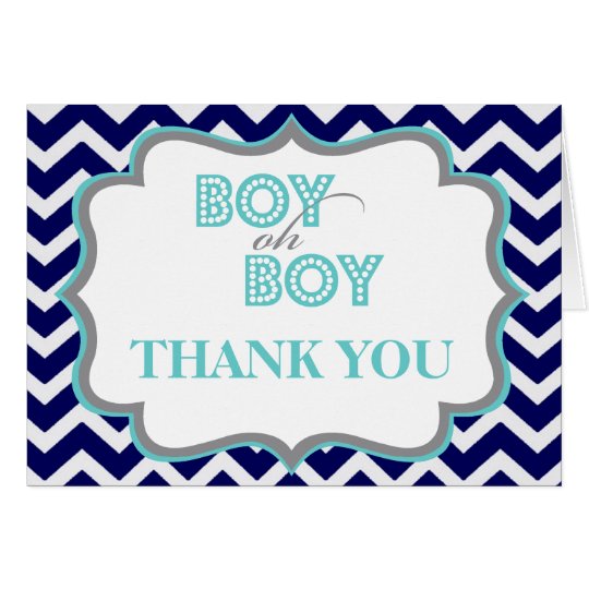 Boy Oh Boy Baby Shower Thank You Card