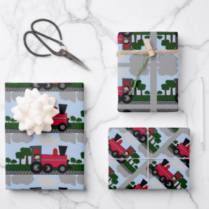 Boy on a Train Any Occasions Wrapping Paper