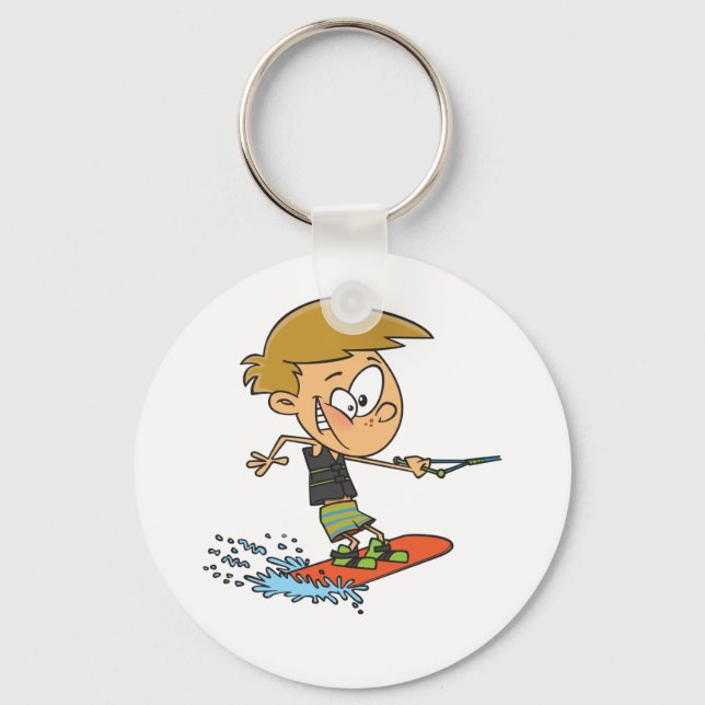 Boy On A Wakeboard Keychain (Front)