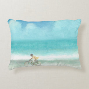 Boy on Bicycle 3 Decorative Pillow