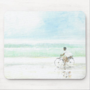 Boy on Bicycle Mouse Pad