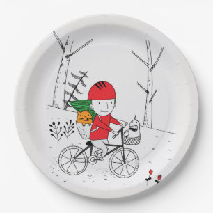 Boy on Bike Paper Plate