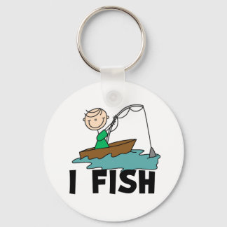 Boy on Boat I Fish Keychain