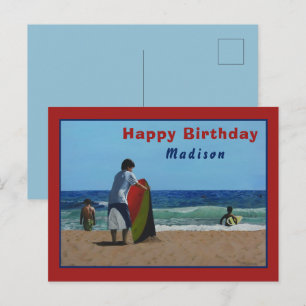 Boy on The Beach Postcard - Personalized Option
