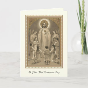 Boy or girl First Holy Communion Prayer Card