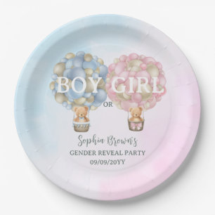 Boy or Girl Gender Reveal Baby Shower Party Paper Plate
