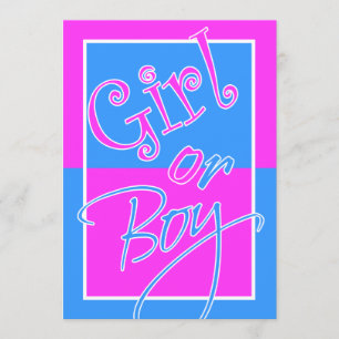 Boy or girl gender reveal neutral invitation
