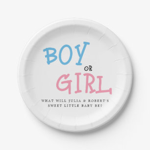 Boy or Girl Gender Reveal  Paper Plate
