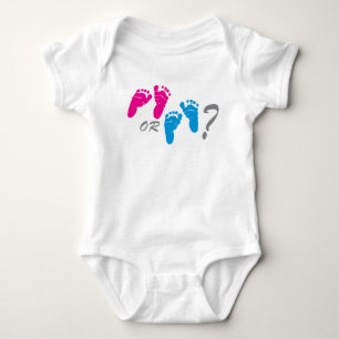 boy or girl? gender reveal party baby bodysuit