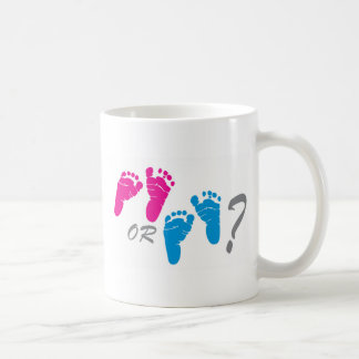boy or girl? gender reveal party coffee mug