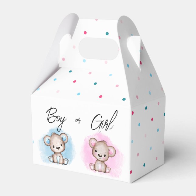 Boy or Girl Gender Reveal Party Favor Box (Front Side)