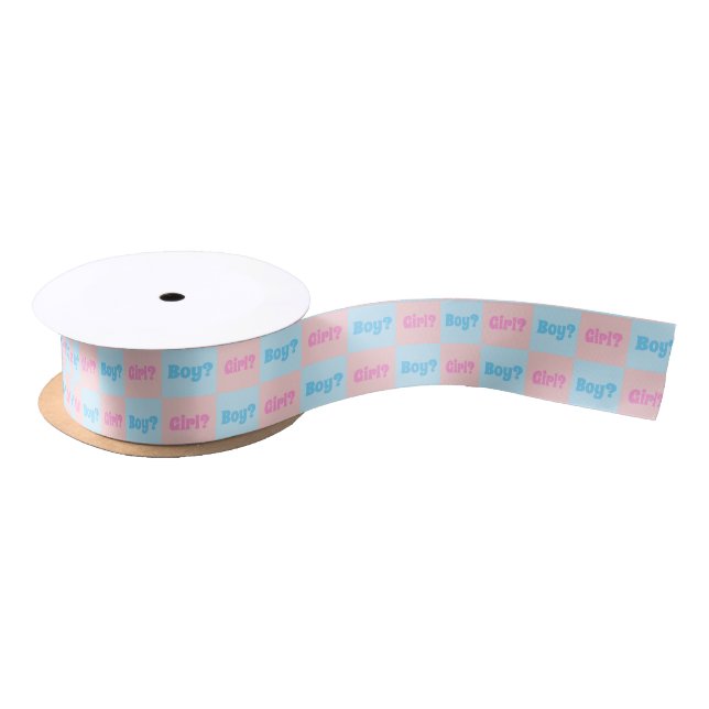 Boy or Girl Gender Reveal Satin Ribbon (Spool)