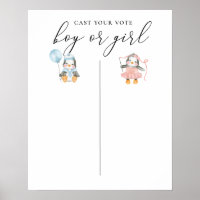 Boy or Girl. Gender reveal. Team voting board
